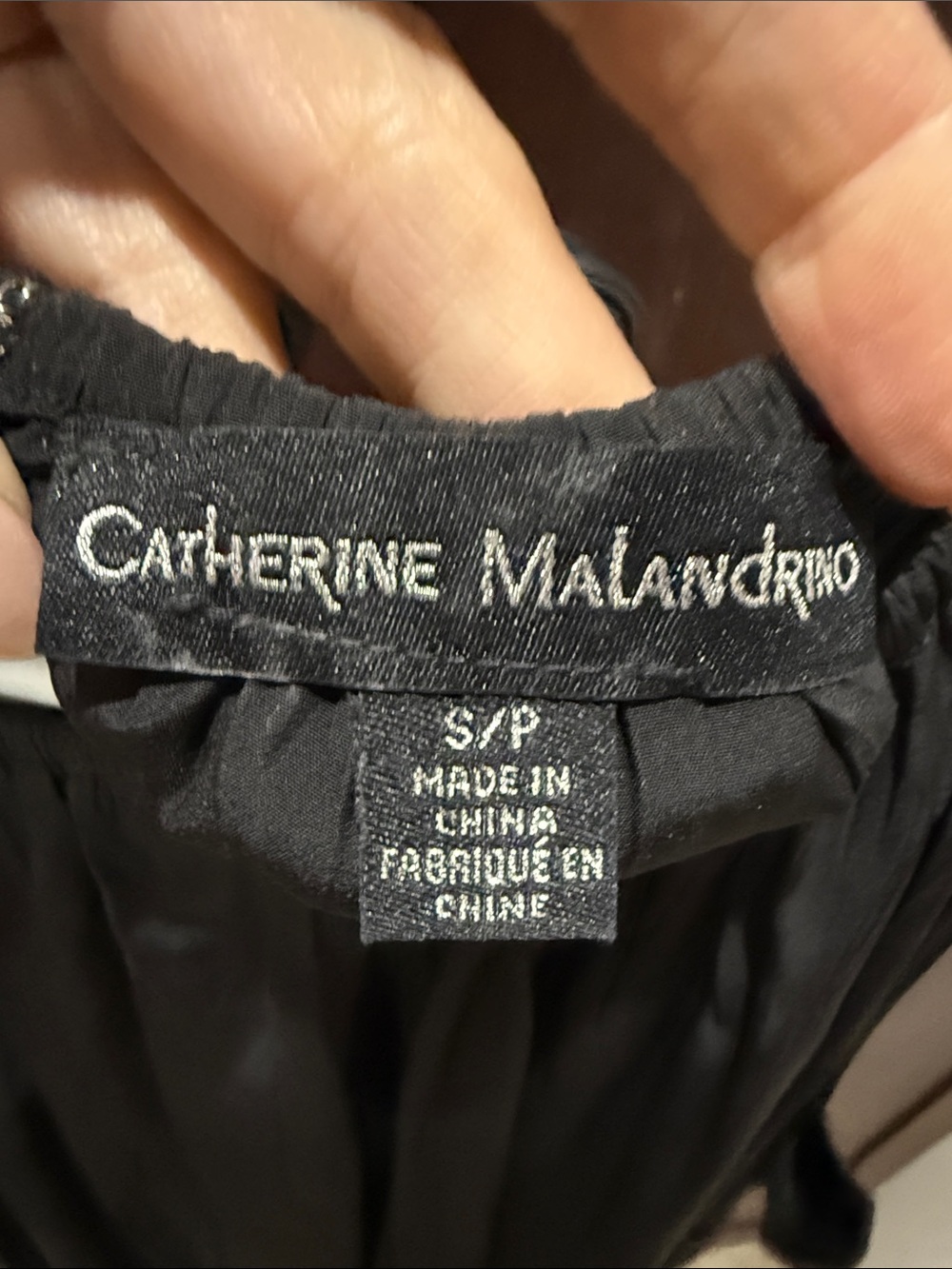 Catherine Malandrino Black Gathered Tank Top - Picture 4 of 4